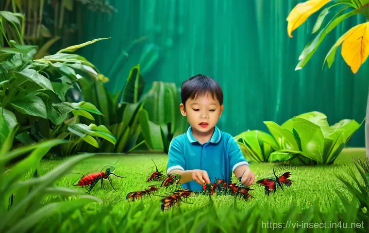 곤충 채집 시 주의사항 - Here are three image prompts for generation:
