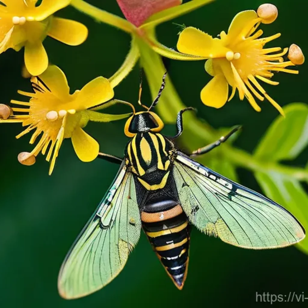 곤충 멸종 위기 종 - **Vibrant Ecosystem in Peril:** A hyper-realistic macro photograph capturing the exquisite detail of...