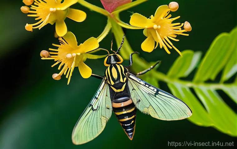 곤충 멸종 위기 종 - **Vibrant Ecosystem in Peril:** A hyper-realistic macro photograph capturing the exquisite detail of...