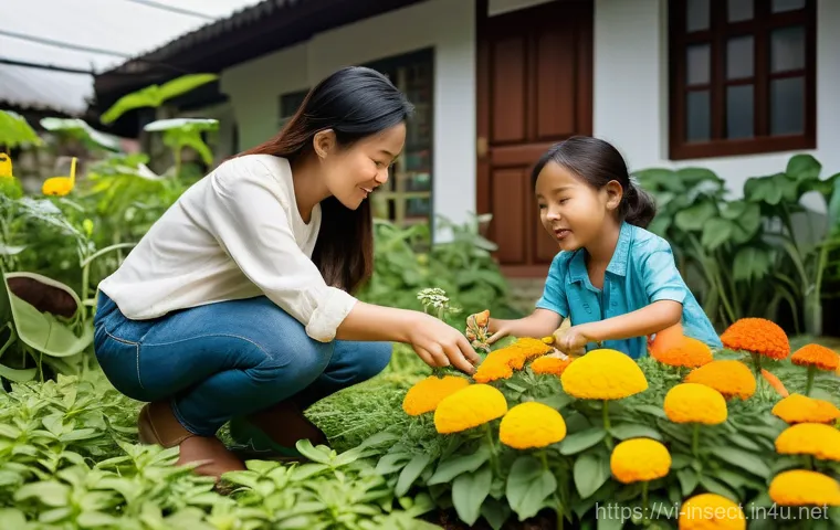 곤충 서식지 변화와 영향 - **Pollination Powerhouse in a Vietnamese Orchard**
    A breathtaking, wide-angle shot of a flourish...