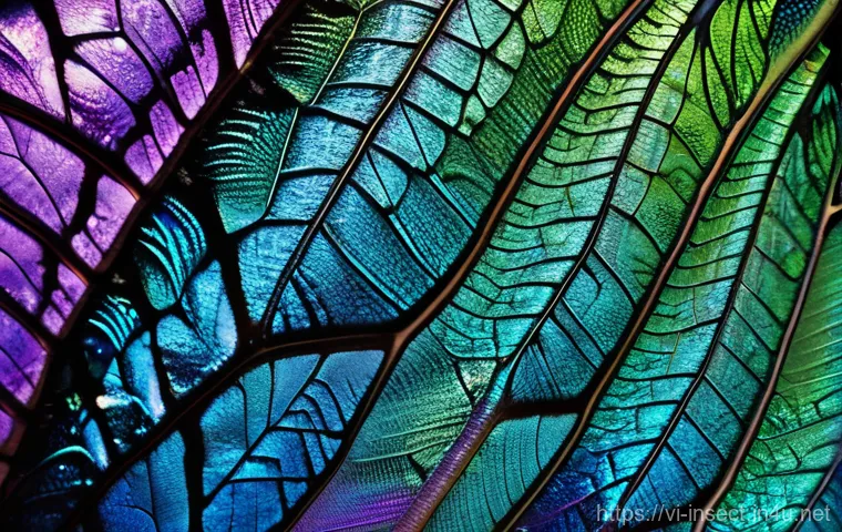 곤충의 날개 종류 - **Prompt:** "A breathtaking, ultra-macro photograph of a butterfly wing, showcasing its intricate, j...