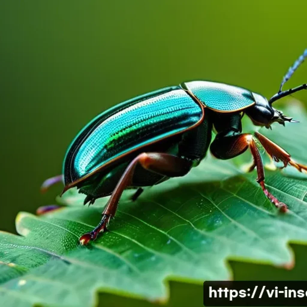 곤충 몸의 구조 이해 - **Chitin Armor: The Resilient Beetle**
    "A macro photograph of a majestic beetle, showcasing its ...