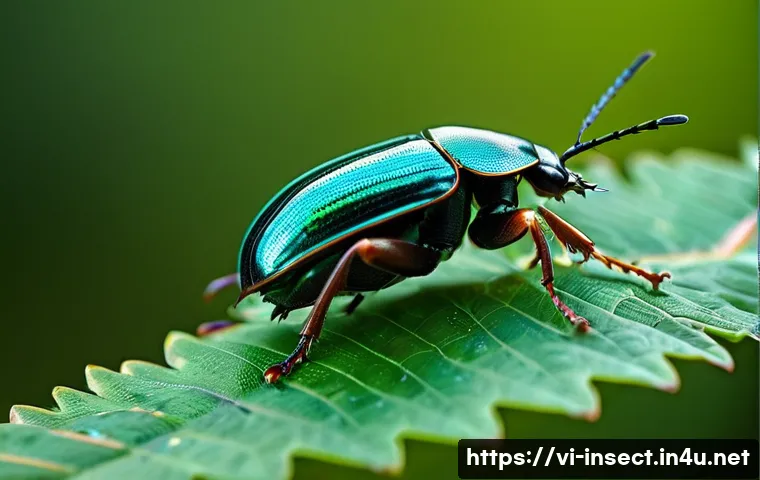곤충 몸의 구조 이해 - **Chitin Armor: The Resilient Beetle**
    "A macro photograph of a majestic beetle, showcasing its ...